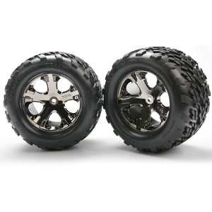   Tires Assembled on All Star Black Chrome Wheels Toys & Games