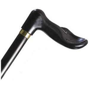  Wood Cane With Palm Grip Handle, Right Hand, Black Health 