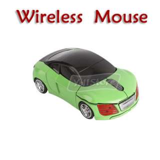 4G WIRELESS OPTICAL MOUSE MICE CAR SHAPE GREEN LAPTOP  