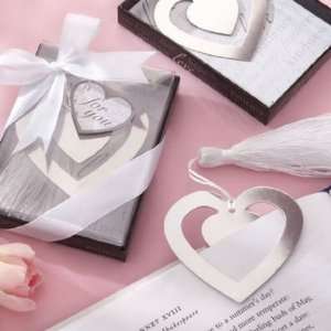    Love Story Silver Finish Heart Shaped Bookmark