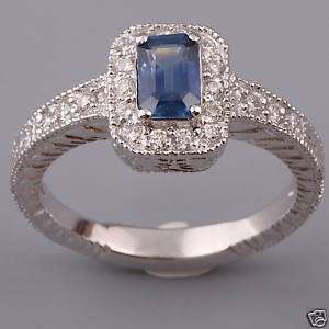 69 Carat Sapphire and Diamond 18K White Gold Ring  