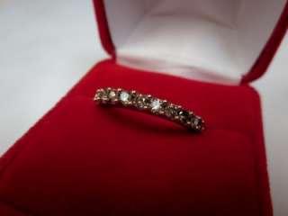 85 CARAT ROUND CHAMPAGNE DIAMOND ANNIVERSARY WEDDING BAND RING SOLID 