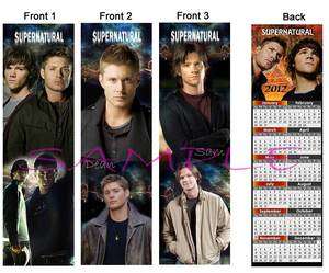 LOT  SUPERNATURAL 2012 CALENDAR Card Bookmarks Dean Sam TV Show 