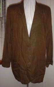 Carole Little Blazer JACKET 14 Linen Rayon OLIVE GREEN  