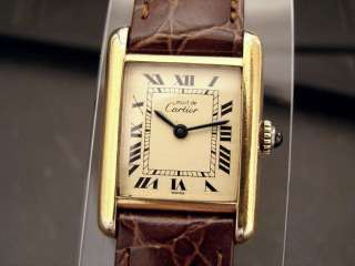 Highly Collectible CARTIER Vermeil 18K Gold Womens Vintage Watch 