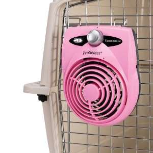ProSelect Two Speed Deluxe Thermostatic Crate Fan Pink  
