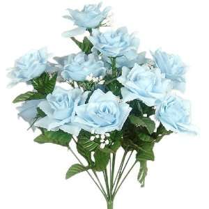   Rose Flower Bush Wedding Bridal Bouquet Baby Blue ch35