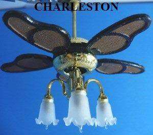 Dollhouse Miniature Working Ceiling Fan with Light  