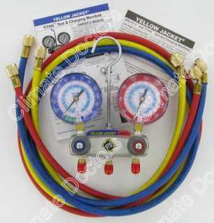 Yellow Jacket 49887 TITAN 2 V Manifold Gauges w/Hoses 686800498874 