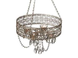   Antique Champagne Beaded Hanging Candle Chandelier 738449344804  