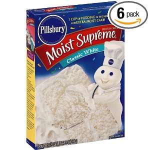 Pillsbury Cake Mix, Clasic White, 18.25 Ounce Boxes (Pack of 6)