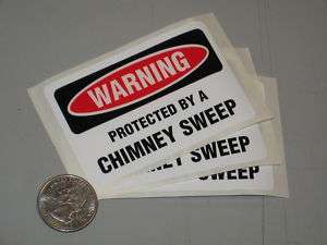 CHIMNEY SWEEP Humor security Decal sweeping 3 Pack Lot  