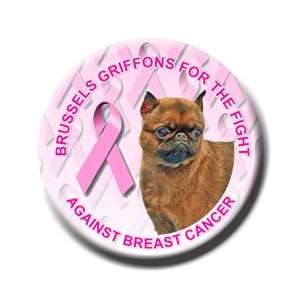    Brussels Griffon Breast Cancer Pin Badge No 1 