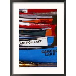 Canoes at Cameron Lake, Waterton Lakes National Park, Alberta, Canada 
