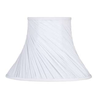 NEW 7 in. Wide Clip On Chandelier Lamp Shade White Faux Silk Fabric 