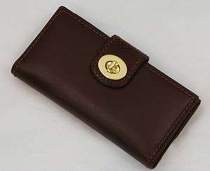 COACH Organizer Checkbook Wallet for Women Brown Leather F43606 NEW 