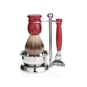  Luxury Silver point Badger Shaving Set with Briar Root Wood Handles 