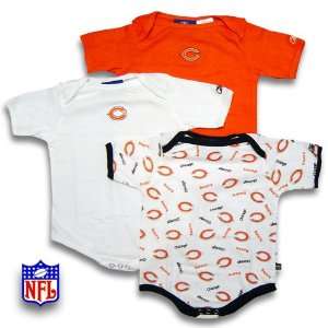  Chicago Bears Newborn NFL Body Suit Gift Pack (Set of 3 