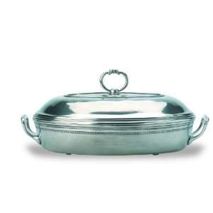 Match Italian Pewter Toscana Pyrex Casserole Dish with Lid  