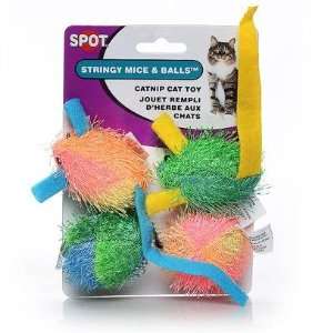 Pet Products Catnip Stringy Mouse & Ball 4Pk Spot Stringy Mouse & Ball 
