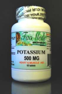 Potassium 500mg, blood pressure, heart, bone health, high quality   60 