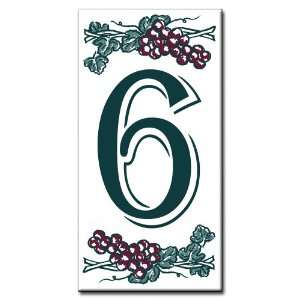  Ceramic Address Tile   2x4 House Address Number Grape #6 