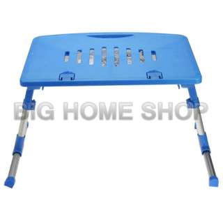   Blue Portable Laptop Computer Table Bed Tray Cooling Fan USA  