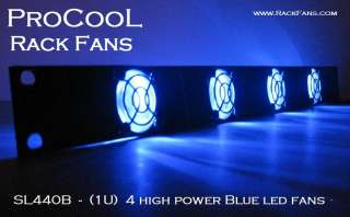 ProCooL SL440B (1U) Rack Mount Cooling Fan 4 LED fans  