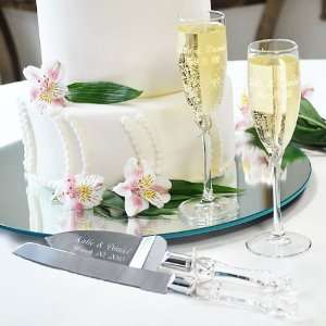 Ivory Beach Champagne Flutes & Cake Server Set  Kitchen 