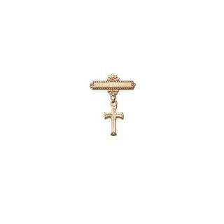 Childrens 14k Gold Filled Christening Pin with Cross