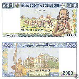 DJIBOUTI 2000 Francs Banknote World Money UNC Currency  