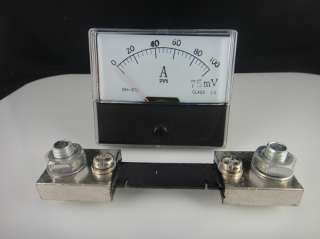Analog Amp Panel Meter Current Ammeter DC 0 100A Shunt  