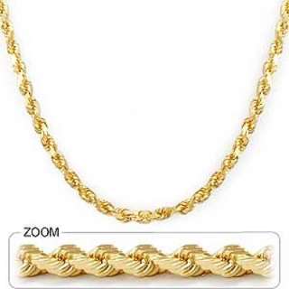 46g 14k Gold Solid Yellow Mens Rope Chain Necklace 20 5mm  