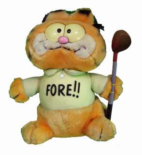 Dakin Stuffed Plush Golfer Garfield Cat Golf Club 1981  