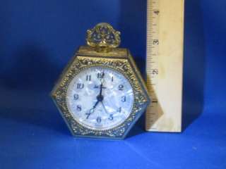 Vintage German Gold tone SETH THOMAS Alarm mantle clock  