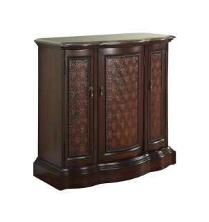 Traditional Old World Mahogany Curved Marble Top Cabinet  