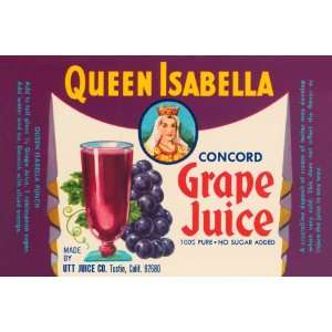  Queen Isabella Concord Grape Juice 24X36 Canvas Giclee 