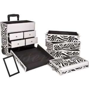  Zebra Cosmetic Rolling Case Beauty