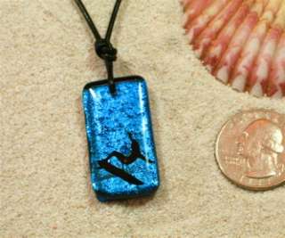 Surfing Jewelry Surfer Necklace leather cord charm  