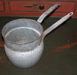 Vintage Grey Graniteware Enamel Ware 2 pot boiler  