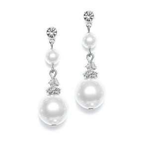  Bold Pearl & Crystal Drop Earrings 