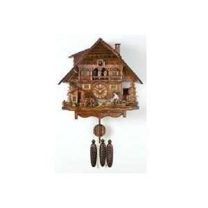   Wood Chopper Chops Wood, Waterwheel Turns Cuckoo Clock