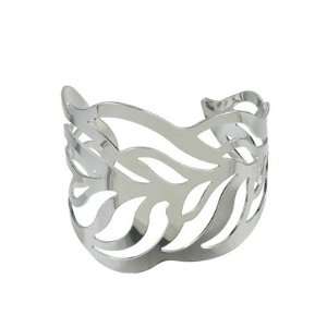  Silver Metal Leaf Cuff Bracelet 