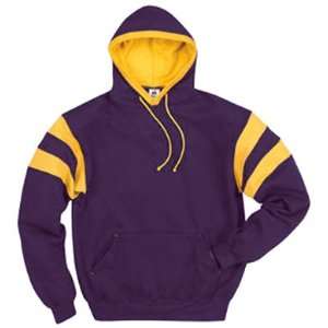  Custom Badger Varsity Hood Fleece Pullovers PURPLE/GOLD 