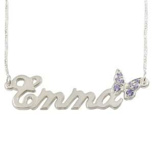   Swarovski Butterfly Name Necklace   Custom Made Any Name Jewelry