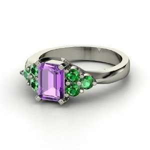  Apex Ring, Emerald Cut Amethyst Sterling Silver Ring with 