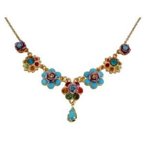 Michal Negrin Dainty Gold Plated Necklace Enhanced with Purple Vintage 