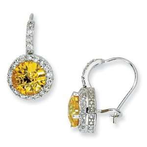  Sterling Silver Rhodium Plated CZ Dangle Earrings Arts 