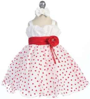  Baby Toddler Valentines Day Dress White Tulle with Red 
