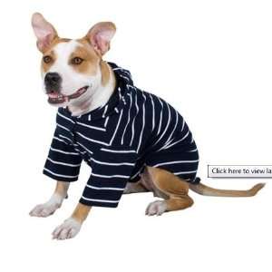  Designer Dog Apparel   Striped Hoodie for Dog   Blue with 